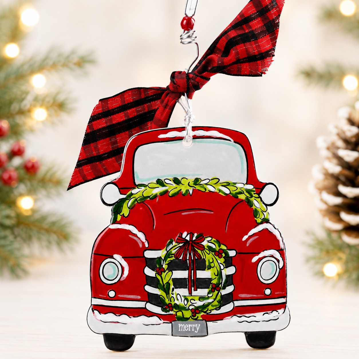 Red Truck Flat Ornament